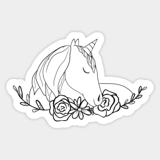 Unicorn and flowers Sticker